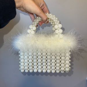 Show Me Your Mumu “I Do” Ivory beaded pearl handbag